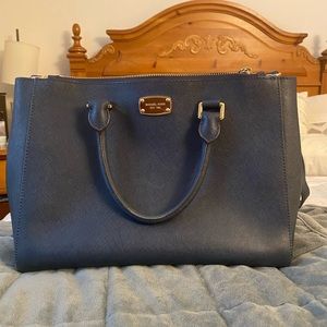 Michael Kors navy blue leather tote!